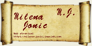 Milena Jonić vizit kartica